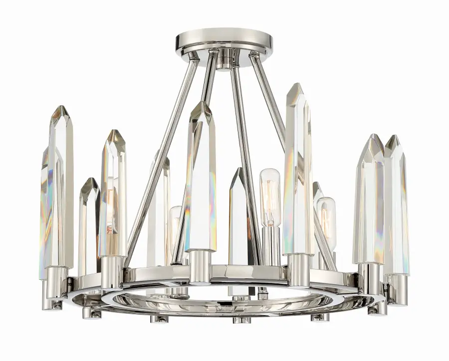 Watson 18.25" Semi Flush Mount in Polished Nickel - Image 1