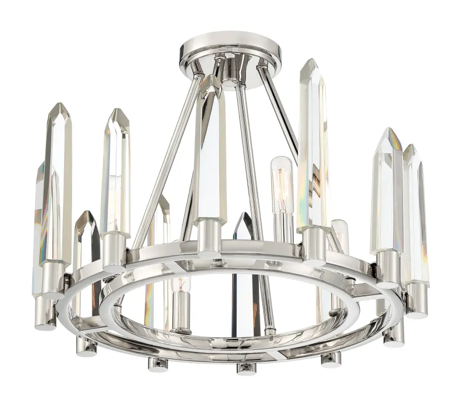 Watson 18.25" Semi Flush Mount in Polished Nickel - Image 2