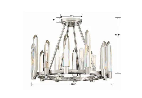 Watson 18.25" Semi Flush Mount in Polished Nickel - Image 6