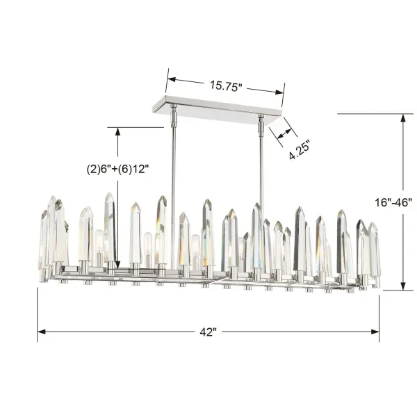 Watson 42" Linear Chandelier - Image 4