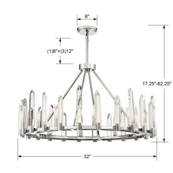 Watson 32" Crystal Chandelier - Image 7