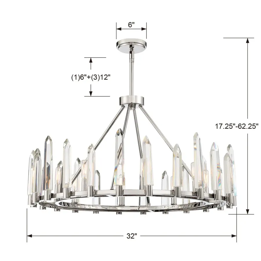Watson 32" Crystal Chandelier - Image 7
