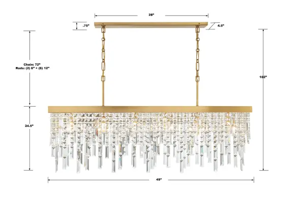 Winfield 49" Linear Chandelier - Image 8