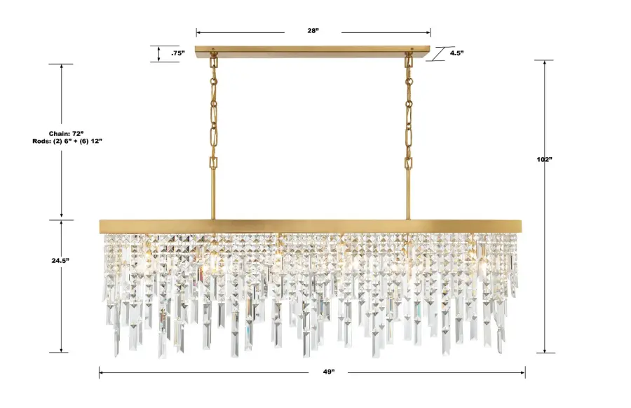Winfield 49" Linear Chandelier - Image 8