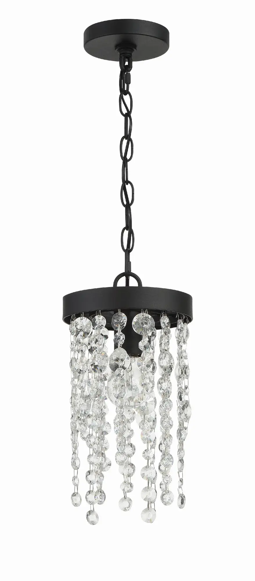 Winham 7" Crystal Mini Pendant in Black Forged - Image 11