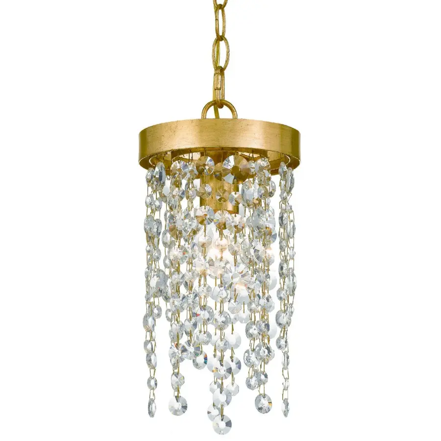 Winham 7" Crystal Mini Pendant in Black Forged - Image 4