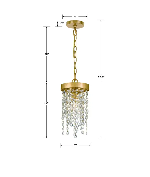 Winham 7" Crystal Mini Pendant in Black Forged - Image 6