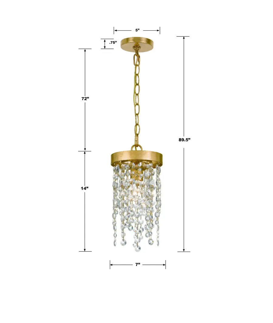 Winham 7" Crystal Mini Pendant in Black Forged - Image 6