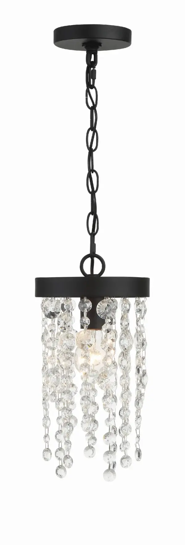 Winham 7" Crystal Mini Pendant in Black Forged - Image 8