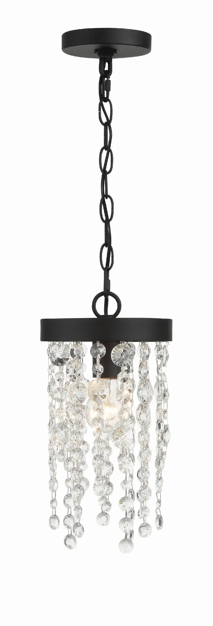 Winham 7" Crystal Mini Pendant in Black Forged - Image 8
