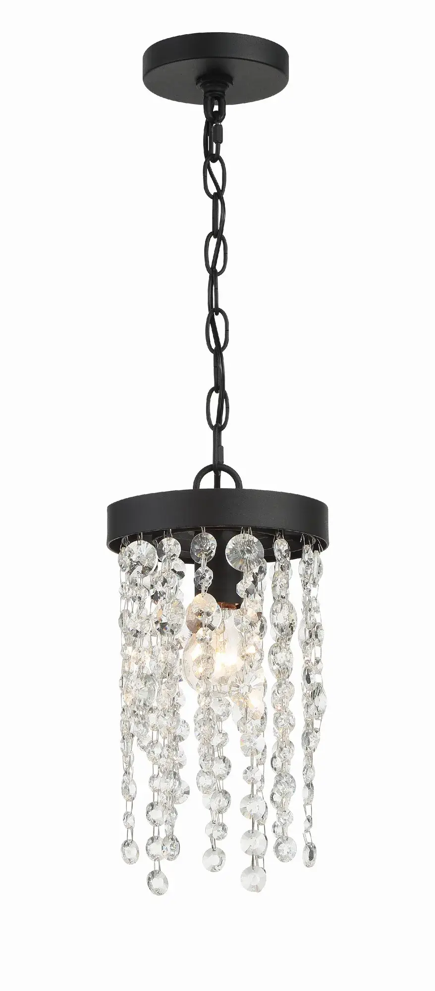 Winham 7" Crystal Mini Pendant in Black Forged - Image 10