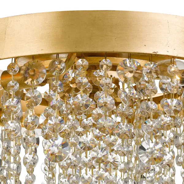 Winham 16" Crystal Flush Mount in Antique Gold - Image 3