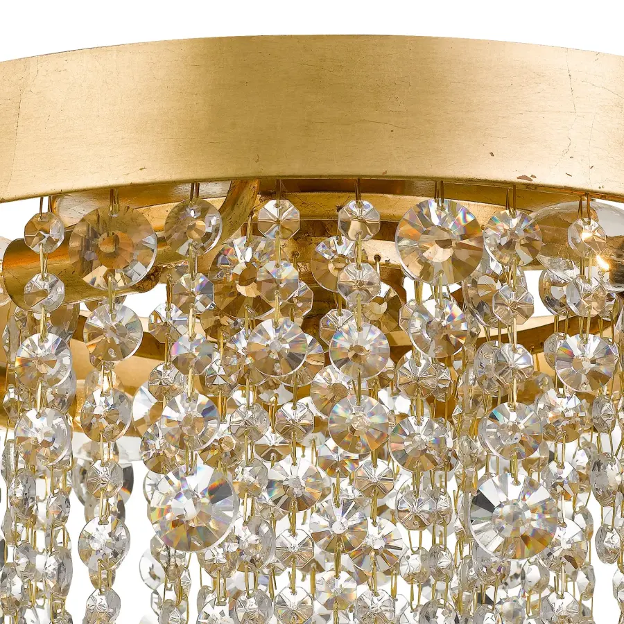 Winham 16" Crystal Flush Mount in Antique Gold - Image 3