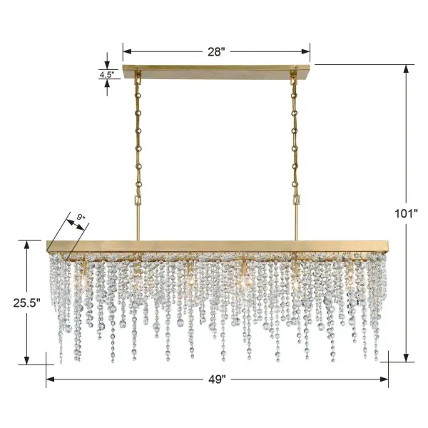 Winham 49" Linear Crystal Chandelier - Image 10