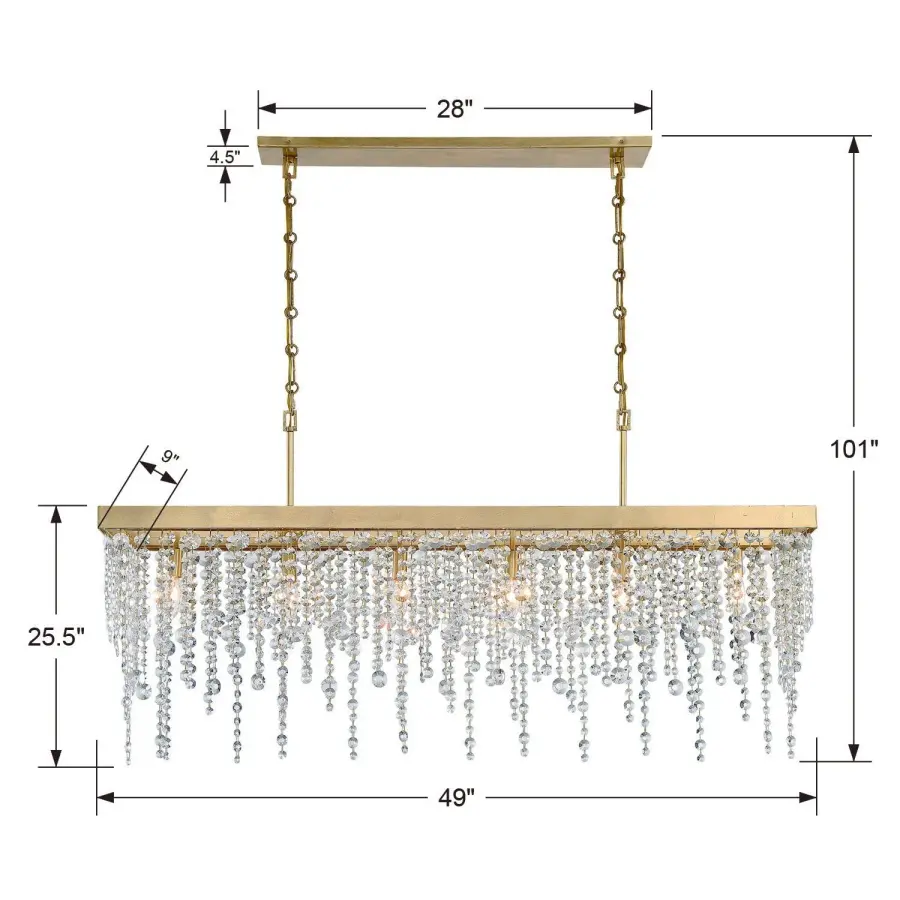 Winham 49" Linear Crystal Chandelier - Image 10
