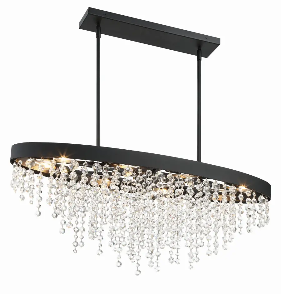 Winham 36" Linear Oval Crystal Chandelier - Image 11