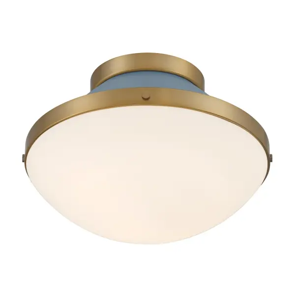 Xander 12.25" Flush Mount in Vibrant Gold with Blush Glass - Image 12