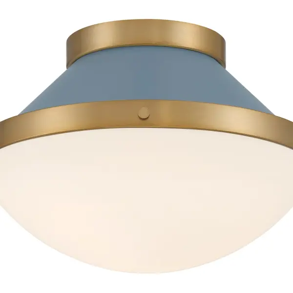 Xander 12.25" Flush Mount in Vibrant Gold with Blush Glass - Image 13