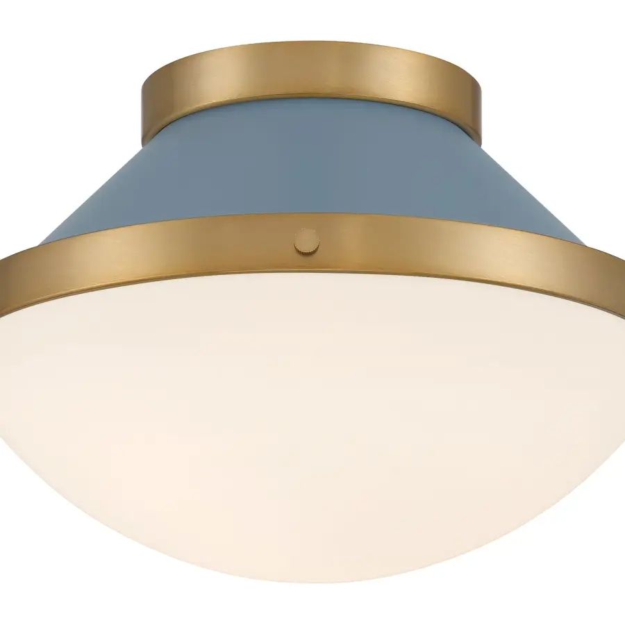 Xander 12.25" Flush Mount in Vibrant Gold with Blush Glass - Image 13