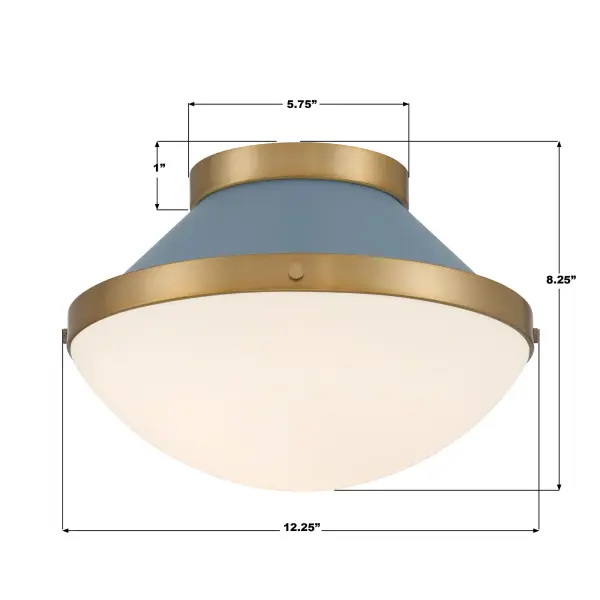 Xander 12.25" Flush Mount in Vibrant Gold with Blush Glass - Image 15