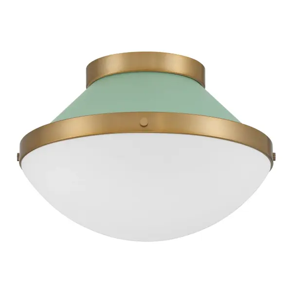 Xander 12.25" Flush Mount in Vibrant Gold with Blush Glass - Image 18