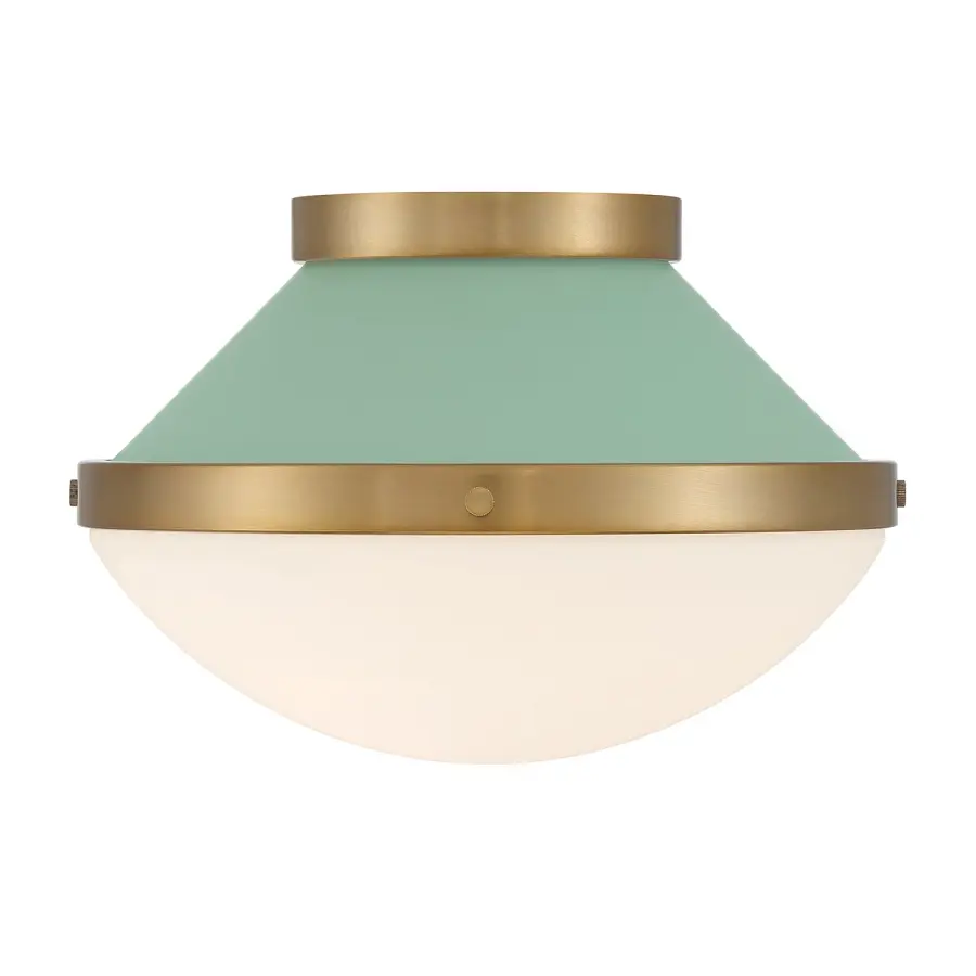 Xander 12.25" Flush Mount in Vibrant Gold with Blush Glass - Image 19