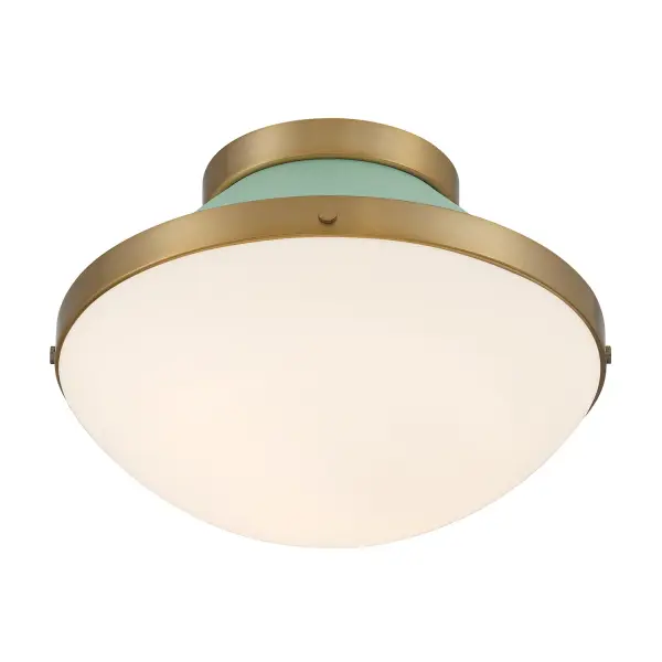 Xander 12.25" Flush Mount in Vibrant Gold with Blush Glass - Image 20