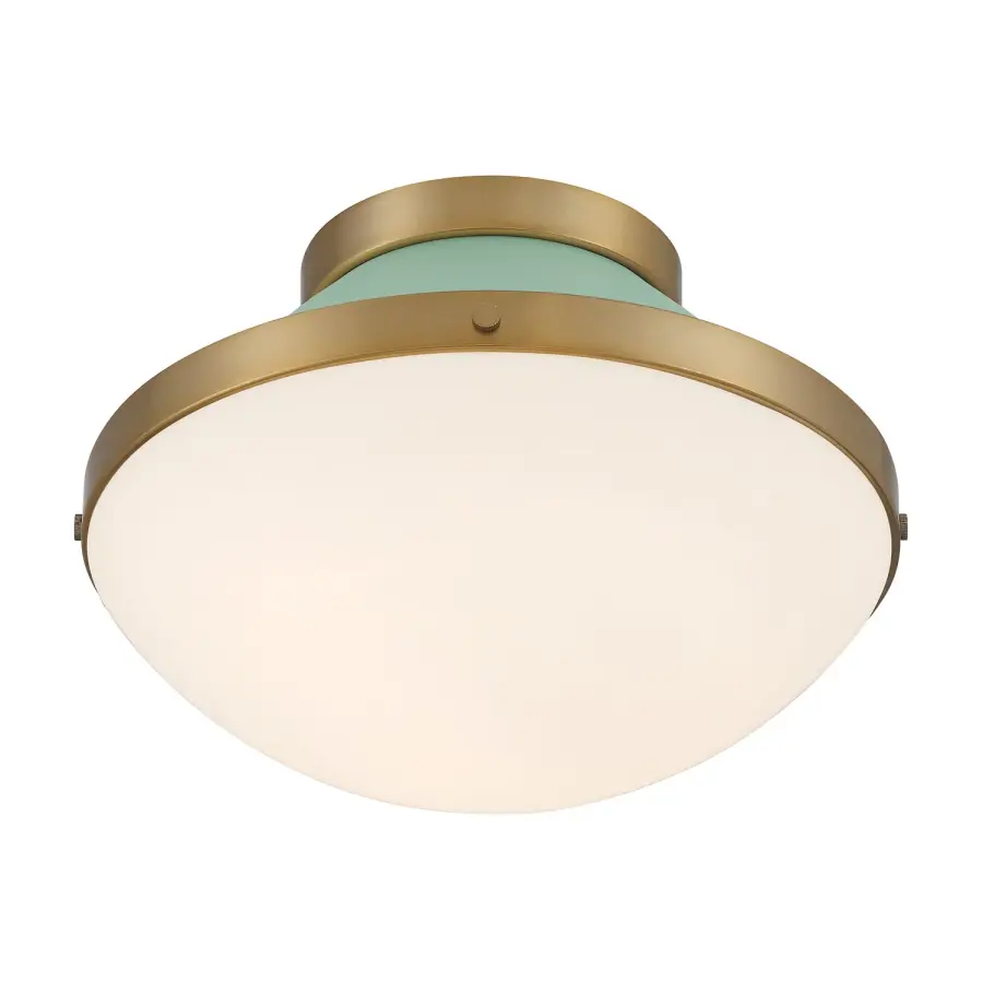 Xander 12.25" Flush Mount in Vibrant Gold with Blush Glass - Image 20