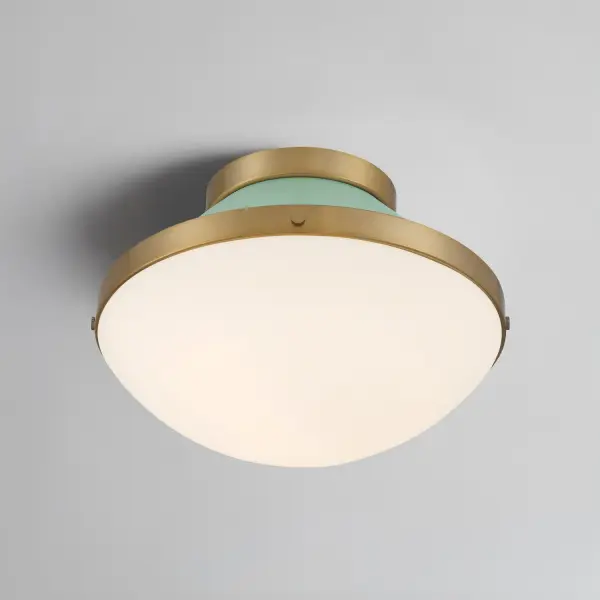 Xander 12.25" Flush Mount in Vibrant Gold with Blush Glass - Image 22