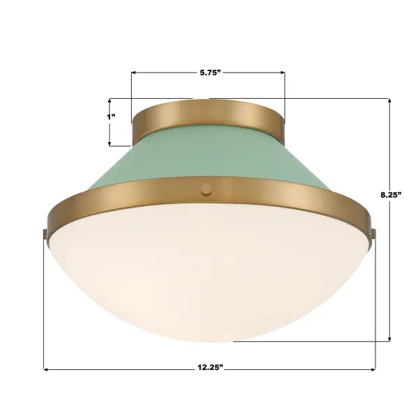 Xander 12.25" Flush Mount in Vibrant Gold with Blush Glass - Image 23