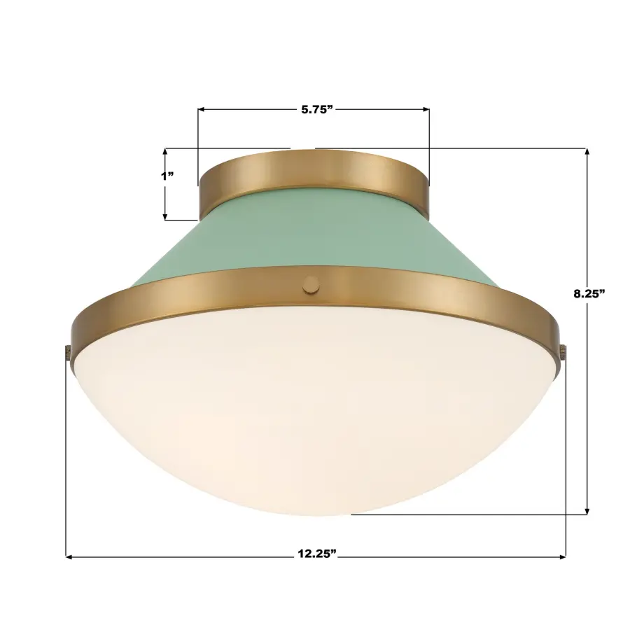 Xander 12.25" Flush Mount in Vibrant Gold with Blush Glass - Image 23