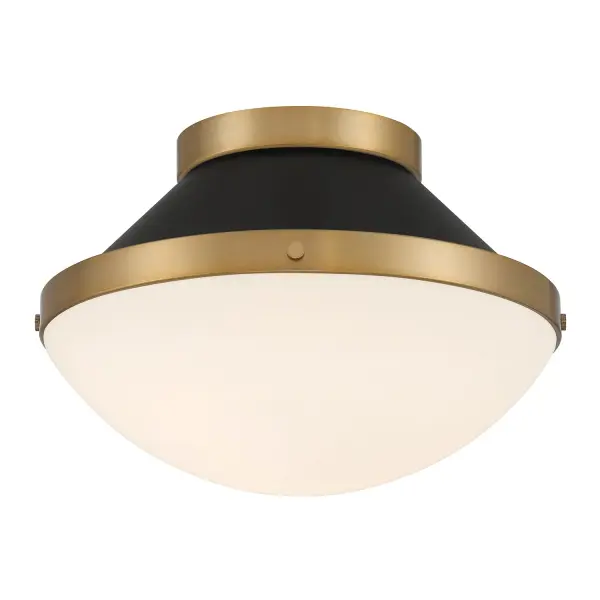 Xander 12.25" Flush Mount in Vibrant Gold with Blush Glass - Image 25