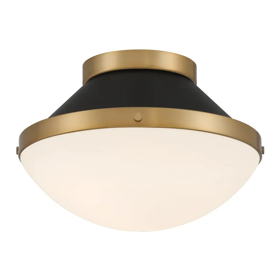 Xander 12.25" Flush Mount in Vibrant Gold with Blush Glass - Image 25
