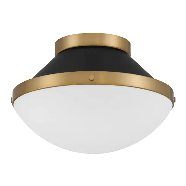 Xander 12.25" Flush Mount in Vibrant Gold with Blush Glass - Image 26