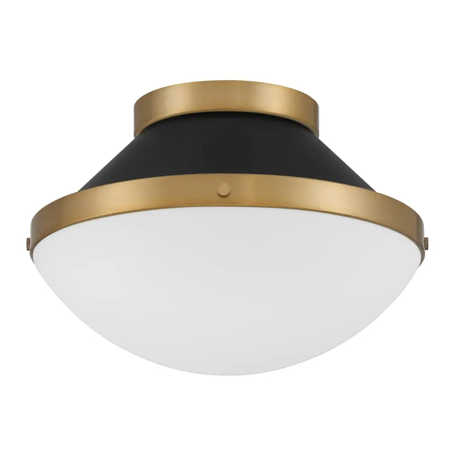Xander 12.25" Flush Mount in Vibrant Gold with Blush Glass - Image 26