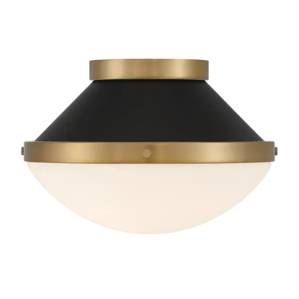 Xander 12.25" Flush Mount in Vibrant Gold with Blush Glass - Image 27