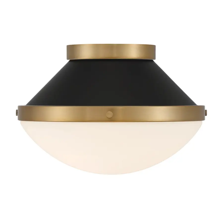 Xander 12.25" Flush Mount in Vibrant Gold with Blush Glass - Image 27