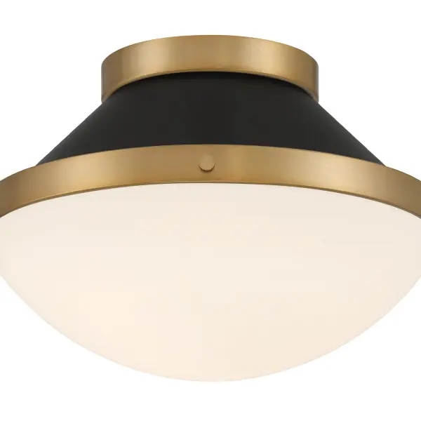 Xander 12.25" Flush Mount in Vibrant Gold with Blush Glass - Image 29
