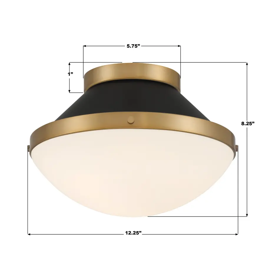 Xander 12.25" Flush Mount in Vibrant Gold with Blush Glass - Image 31