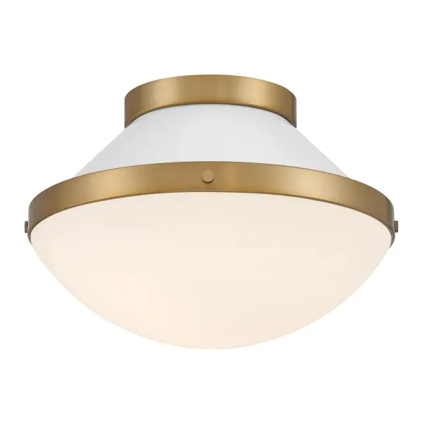 Xander 12.25" Flush Mount in Vibrant Gold with Blush Glass - Image 33