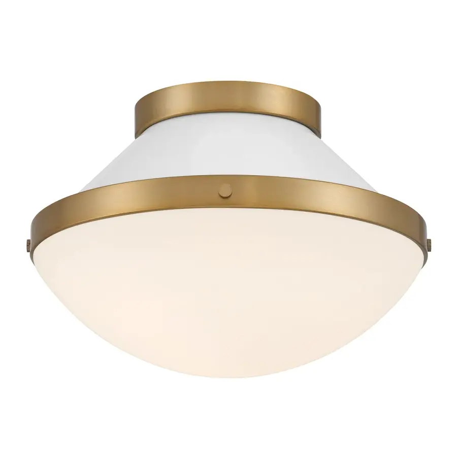 Xander 12.25" Flush Mount in Vibrant Gold with Blush Glass - Image 33