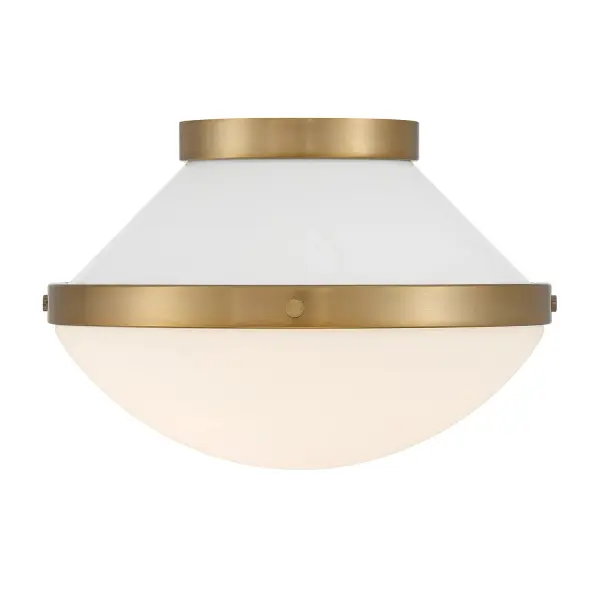 Xander 12.25" Flush Mount in Vibrant Gold with Blush Glass - Image 35