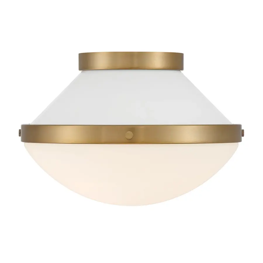 Xander 12.25" Flush Mount in Vibrant Gold with Blush Glass - Image 35