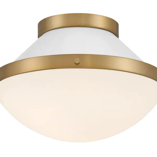 Xander 12.25" Flush Mount in Vibrant Gold with Blush Glass - Image 37