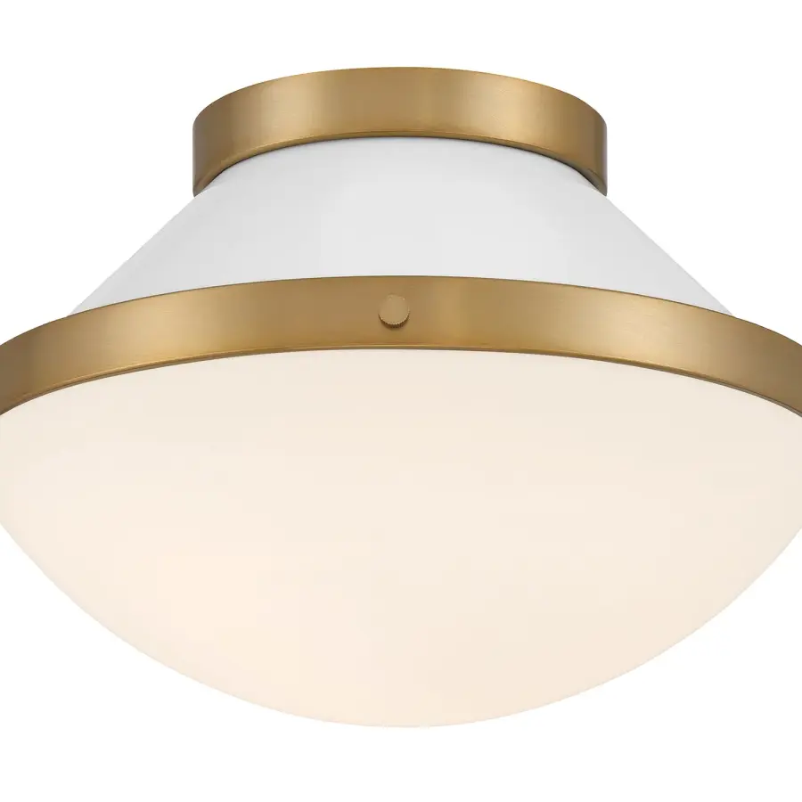 Xander 12.25" Flush Mount in Vibrant Gold with Blush Glass - Image 37