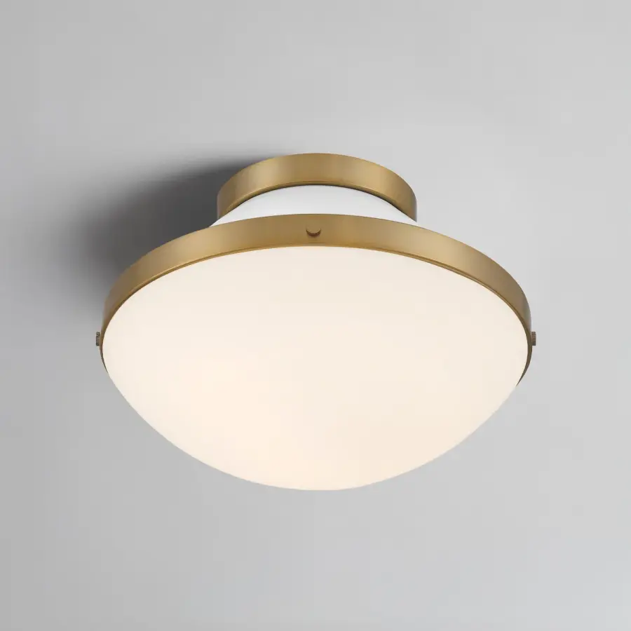 Xander 12.25" Flush Mount in Vibrant Gold with Blush Glass - Image 38