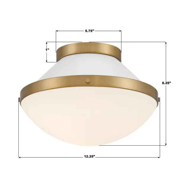 Xander 12.25" Flush Mount in Vibrant Gold with Blush Glass - Image 39