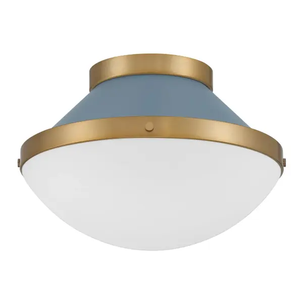 Xander 12.25" Flush Mount in Vibrant Gold with Blush Glass - Image 10