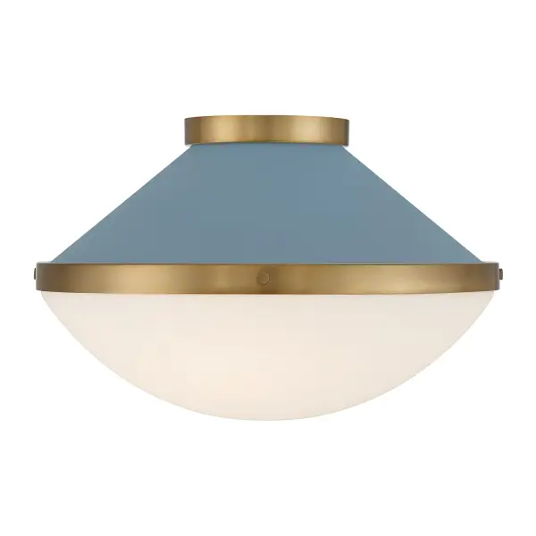 Xander 16.25" Flush Mount in Vibrant Gold with Blush Glass - Image 11