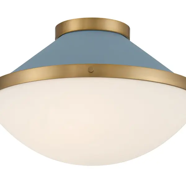 Xander 16.25" Flush Mount in Vibrant Gold with Blush Glass - Image 13